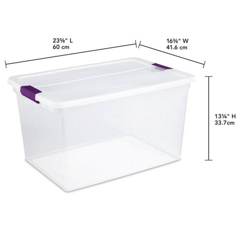 Sterilite Plastic Storage Containers with Latching Lids, Clear
