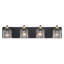 Luminaire de salle de bain à intensité variable Modern Farmhouse avec verre ensemencé et plaque arrière une pièce-159321656-179862212