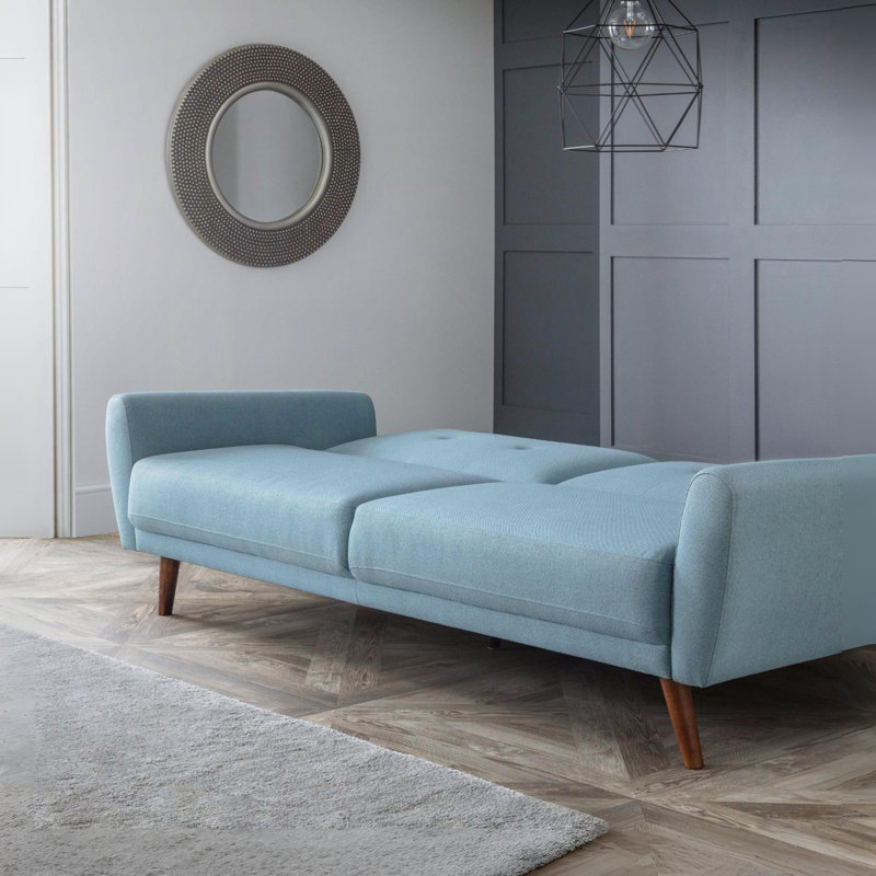Bostrom Full / Double 221cm Upholstered Convertible Sofa, Blue, Velvet