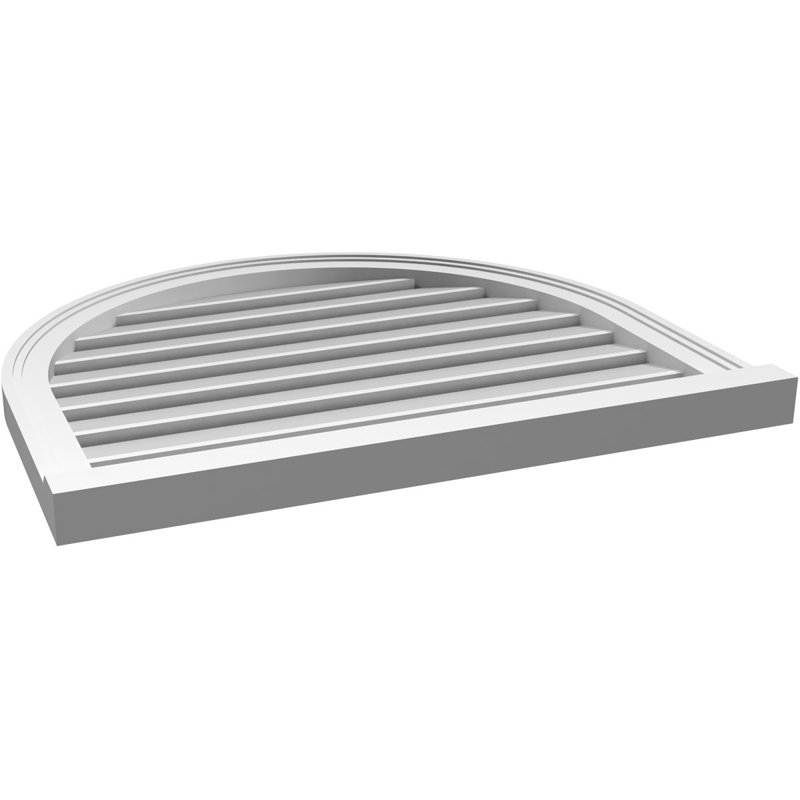 Round Top Surface Mount Signature Urethane Functional Gable Vent, Primed Tan, 26" H x 30" W x 2" D
