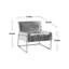 Fauteuil moderne incliné avec structure en métal-333645174