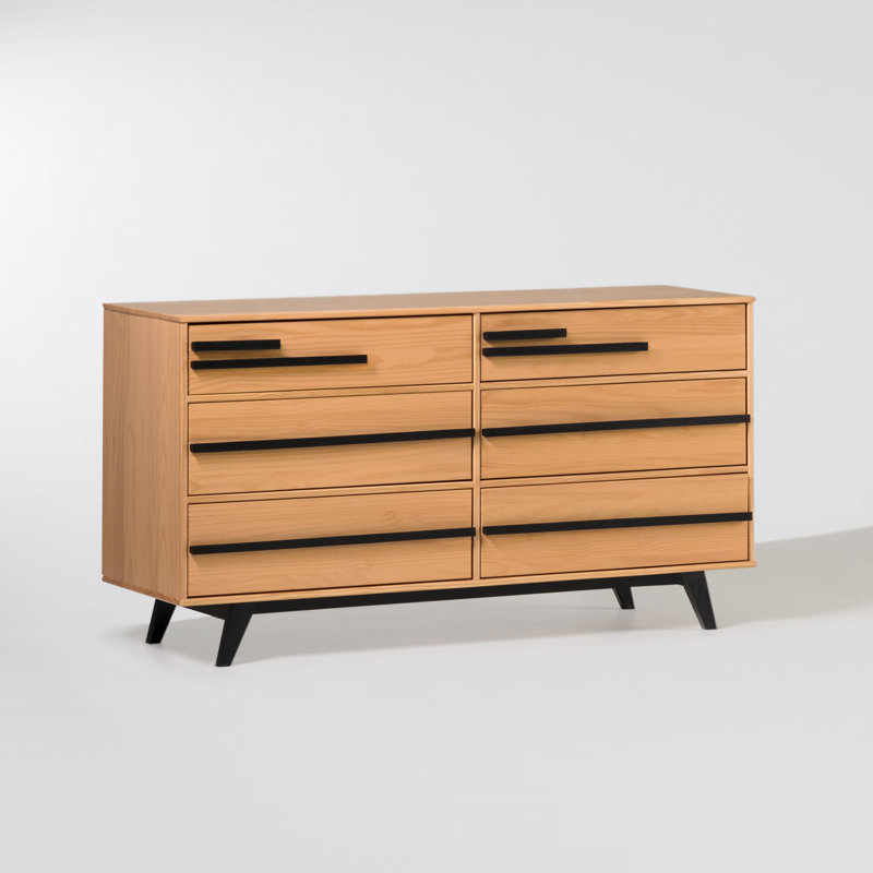 Karstynn Solid Wood 153 cm W Chest of 6 Drawers