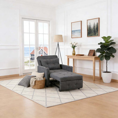 Sleeper Chair 3-in-1 Convertible Chair Bed Pull Out Sleeper Chair Beds Adjustable Single Armchair