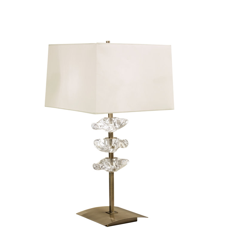 Metal Table Lamp, Gold/Beige