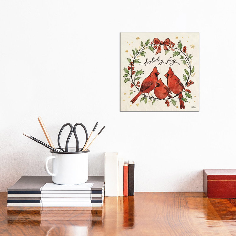 Christmas Lovebirds XI 1 Piece Wrapped Canvas Wall Art, 30.48 cm H x 30.48 cm W