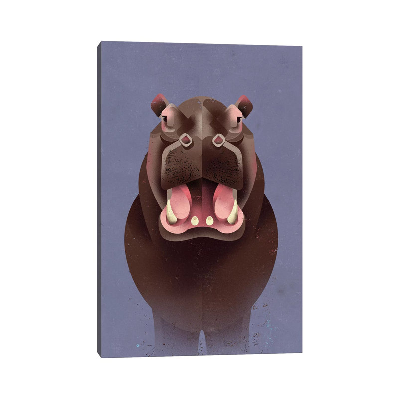 Hippo 1 Piece Wall Art on Canvas, 66.04 cm H x 45.72 cm W x 1.91 cm D, Wrapped Canvas