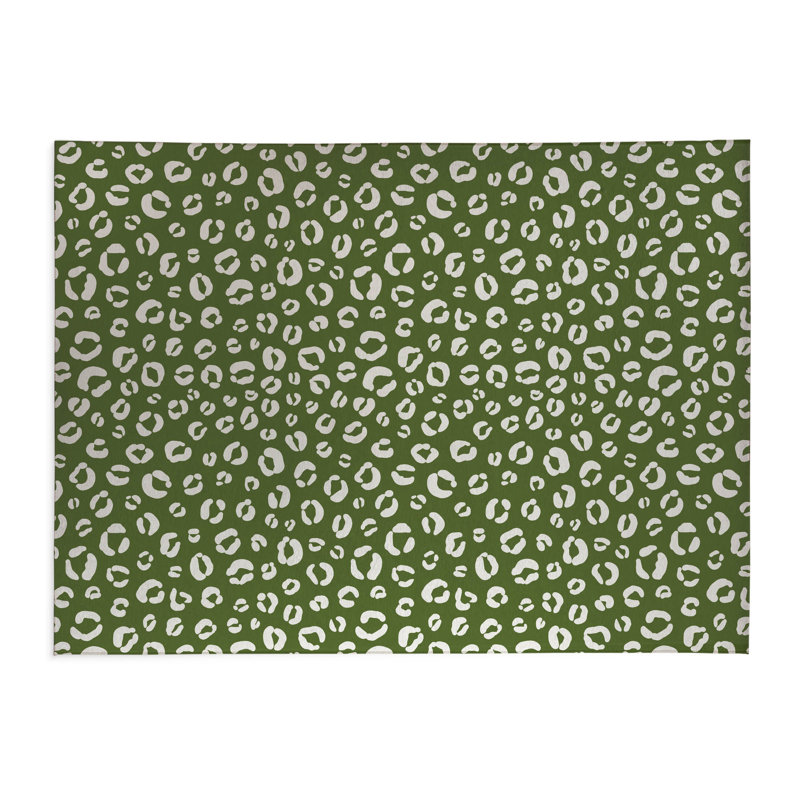 Tapis de cuisine Leopard Play, Vert olive, Rectangle 5 pi x 7 pi