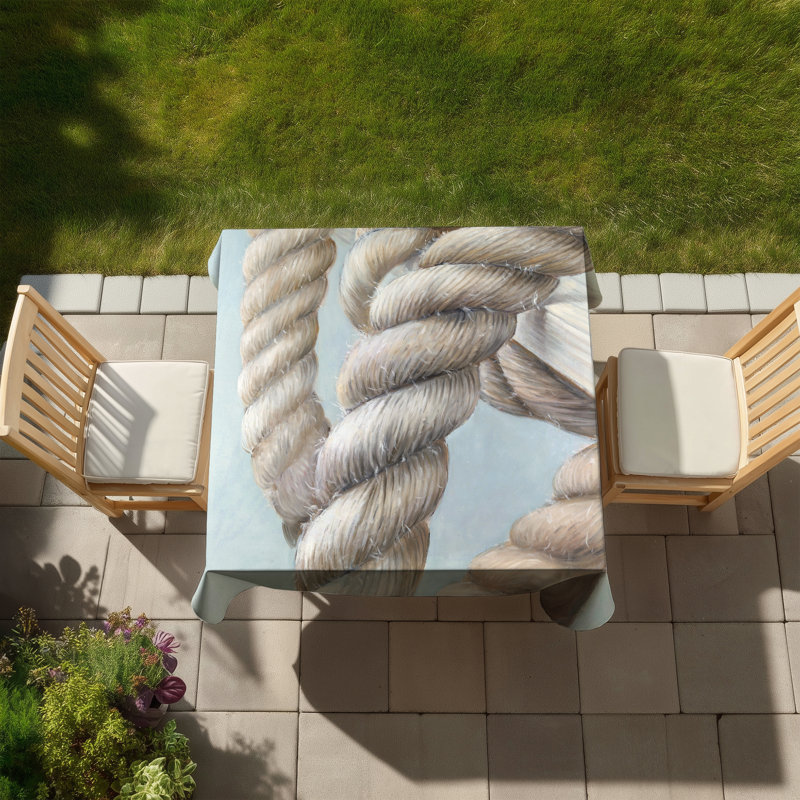 Boat Rope Knot Closeup Tablecloth - Gray Indoor/Outdoor Decor