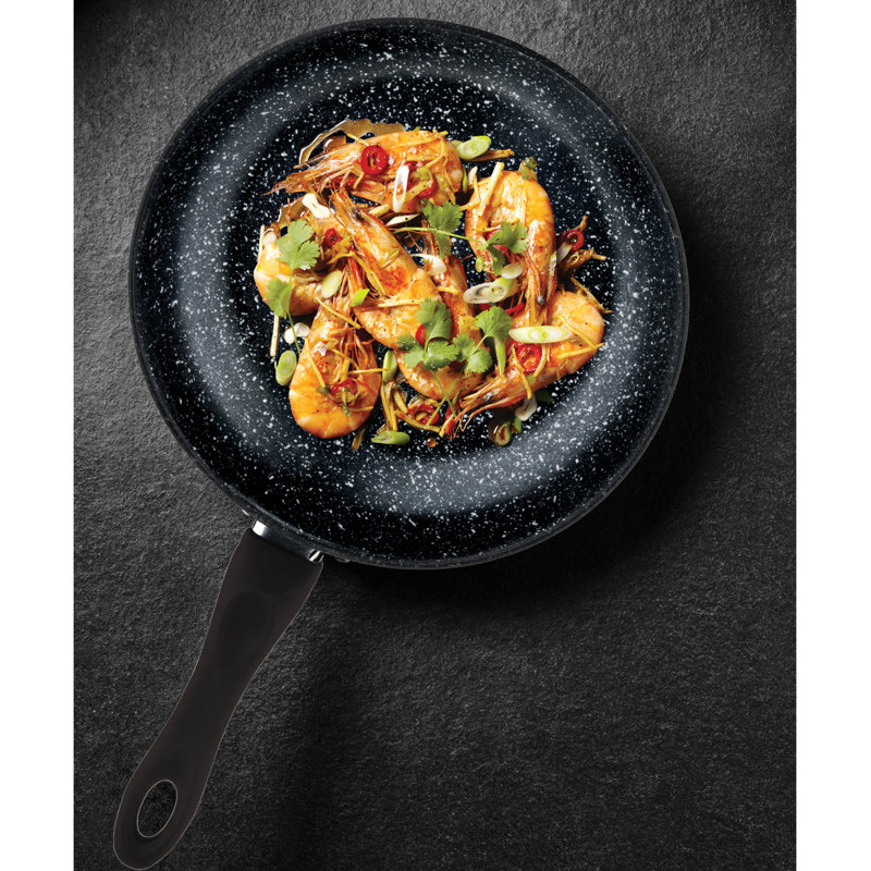 Wok Fant.Stone noir avec couvercle noir