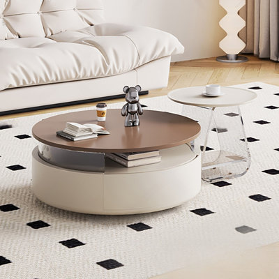 Small apartment round coffee table combination