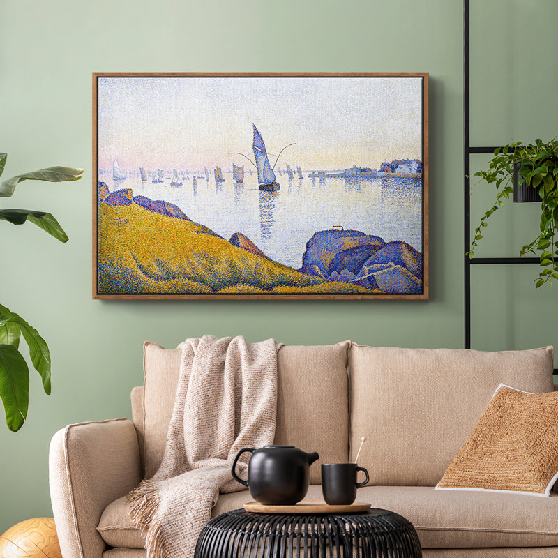 Paysage rétro - XXX III, H 25 po x l 37 po x P 1,5 po, Toile encadrée noyer flottant