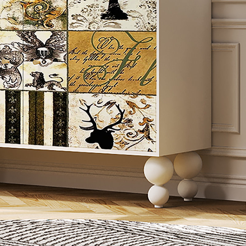 Multi-functional Sideboard,Storage Cabinet, White/Multicolour