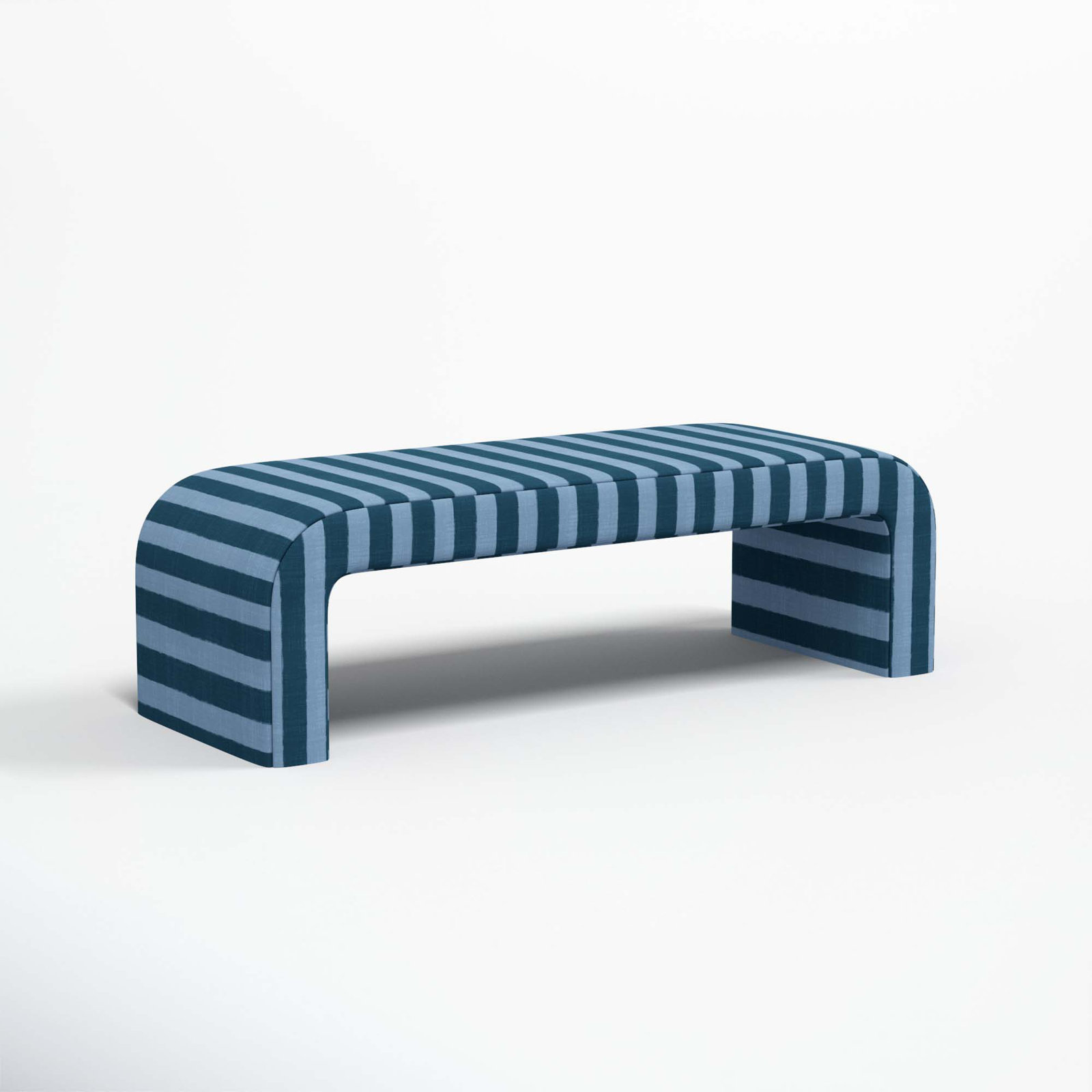 Barley 50" Bedroom Bench, Brush Canopy Tonal Blue