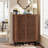 33.46" Modern Walnut Wooden  6-Tier Shoe Cabinet With Louvered Doors-1925405175