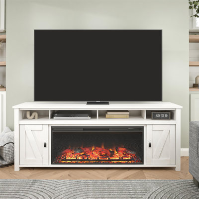 Janoah TV Stand for TVs up to 85"" with Electric Fireplace Included -  Loon PeakÂ®, E66EB096BD7745AC958CBF0E1B6A9C37