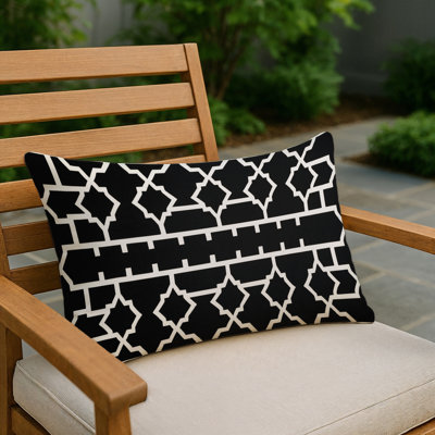 Coussin décoratif intérieur et extérieur brun Trellis