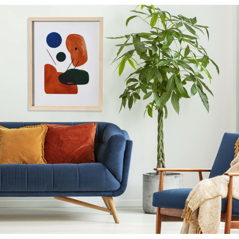 Abstract Geometric Print with Solid Wood Frame and Glass Cover