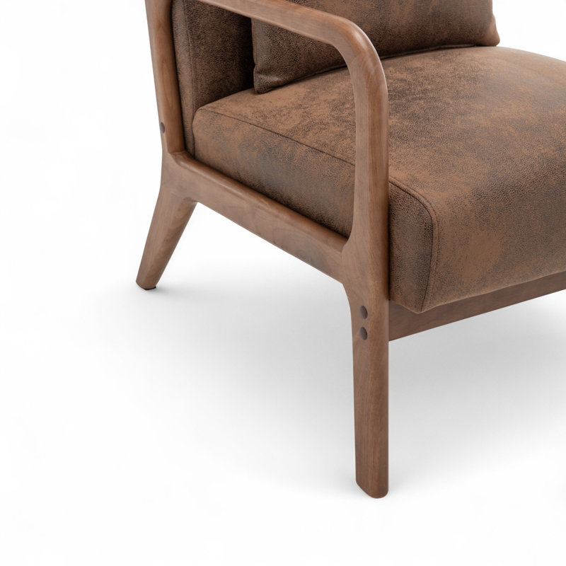 Alisija Upholstered Armchair, Brown Suede