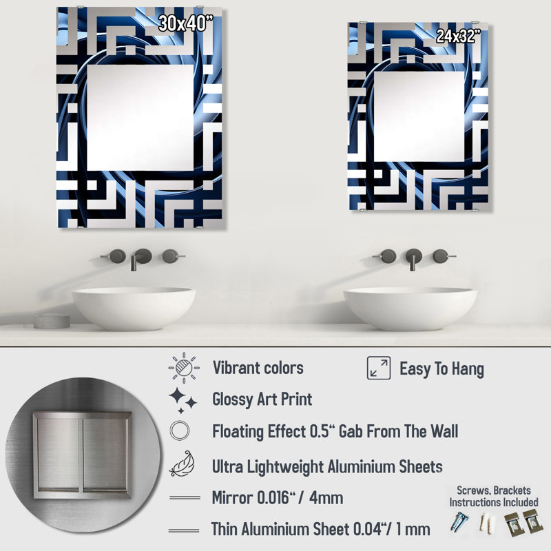Miroir mural Schambach, 32 po x 24 po