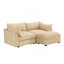 Canapé 2 places avec repose-pieds, canapé 2 places avec 1 repose-pieds mobile, siège moelleux, confortable, large et profond, tiroir de rangement coulissant sous chaque siège, couleur chenille blé-804612276