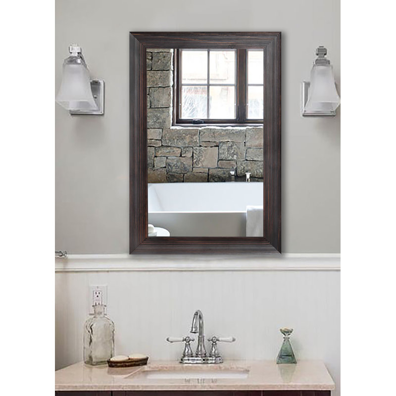 Levon Solid Wood Flat Wall Mirror, 47.5" H x 23.5" W, Dark Walnut