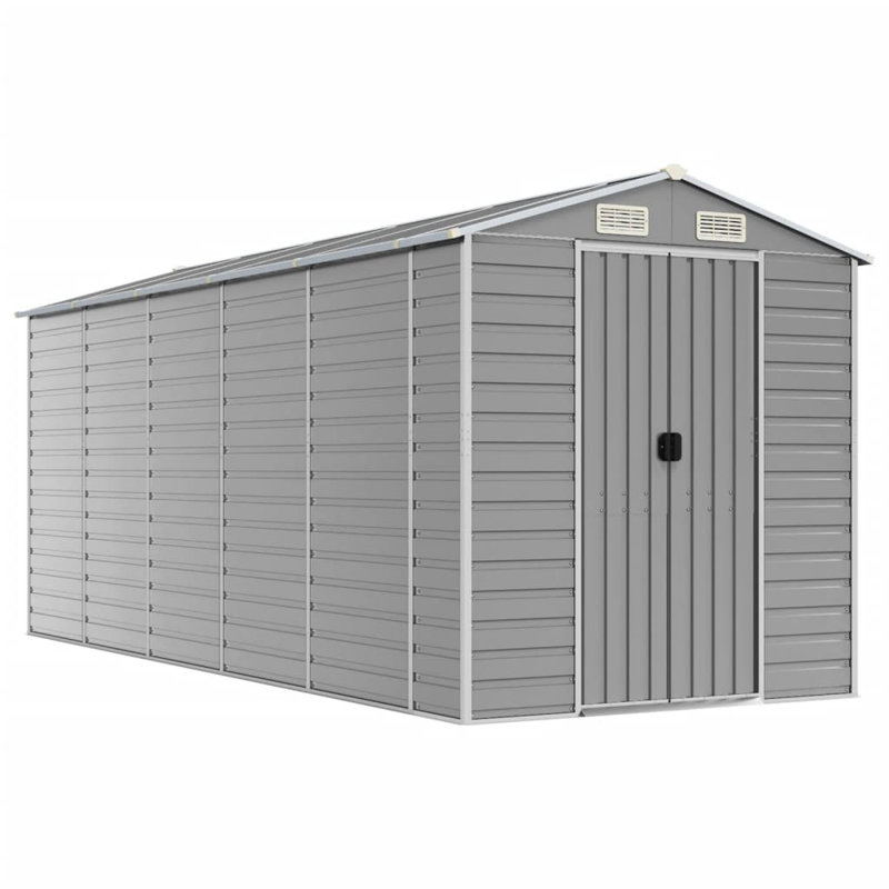 Storage Shed, 78" H x 75.2" W x 185" D, Light Gray