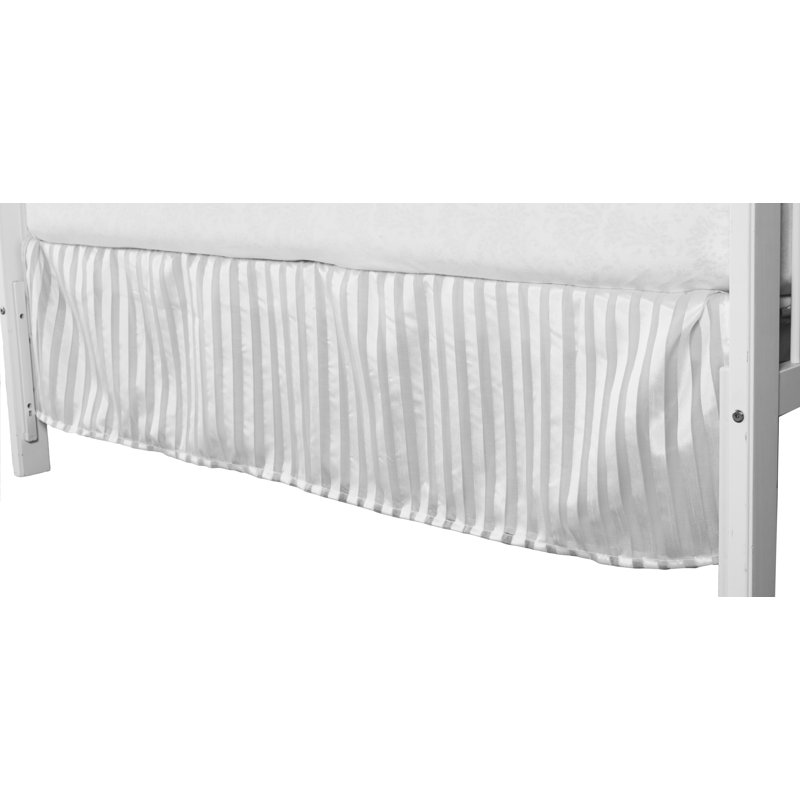 Hemenway Striped Crib Dust Ruffle / Skirt, White
