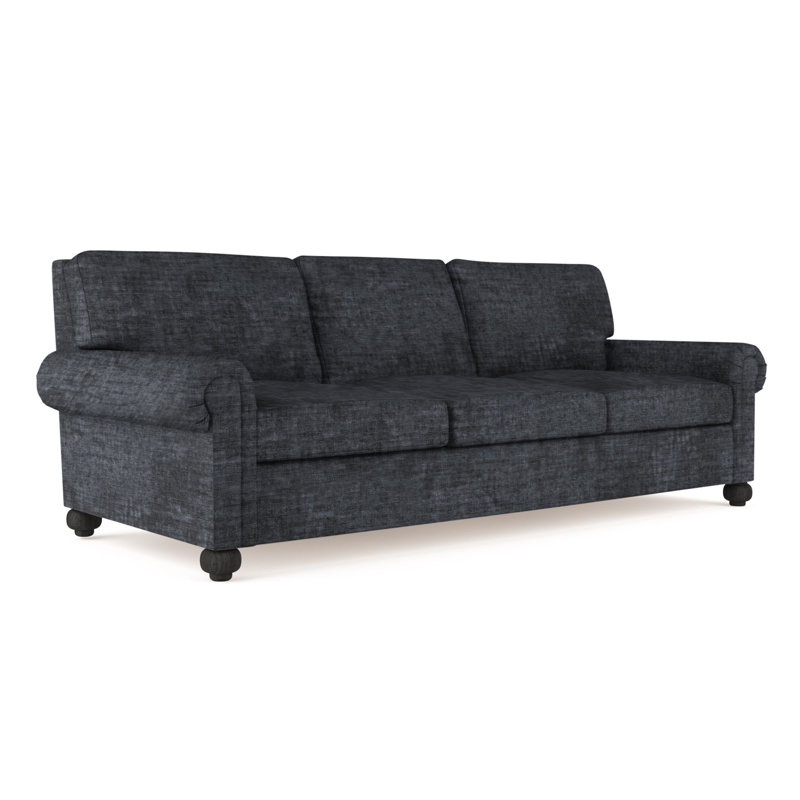 Canapé Leroy, H 36 po x l 96 po x P 43 po, Brume de lin Box Weave, Ébène