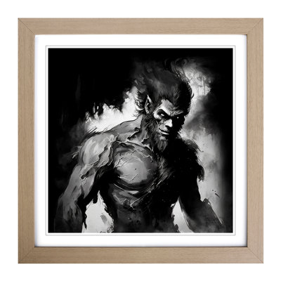 Werewolf Ink Wash - Framed Print