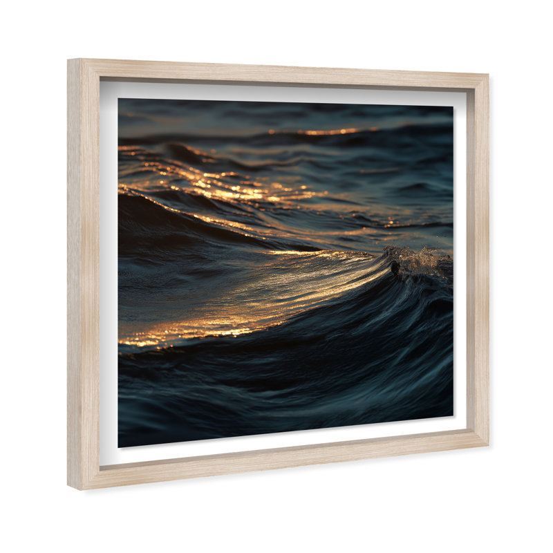 Sunset Sea I Print by Oliver Gal, 13.5" H x 13.5" W, Natural Oak Shadowbox