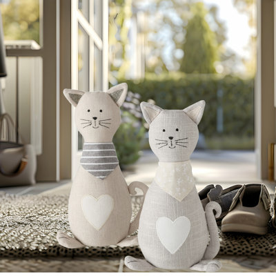 2 Piece Weighted Kitty Cat Fabric Door Props