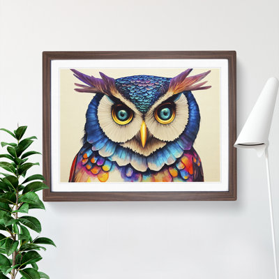 Colourful Long Eared Owl - Print