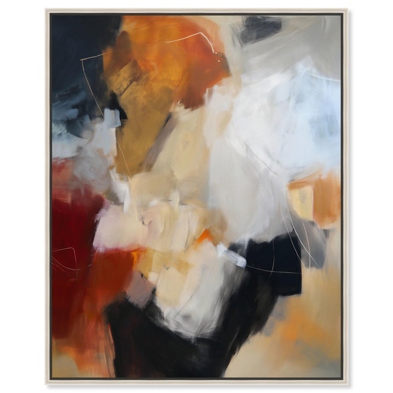 «Earth and Fire II» par Art Remedy, H 21 po x l 17 po, Cadre flottant, Noir