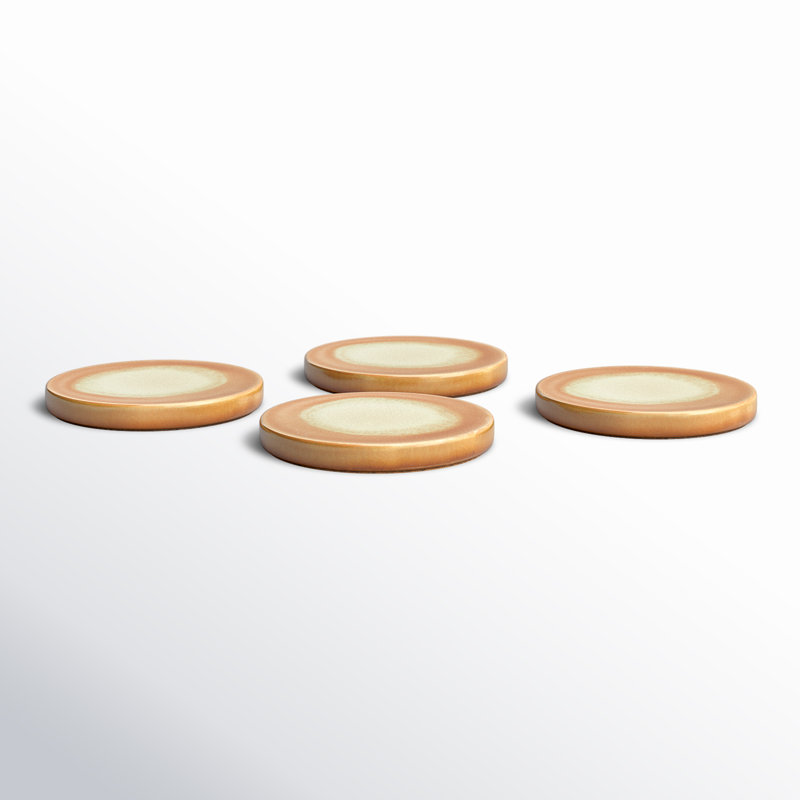 Stoneware Reactive Glaze Coasters, Terracotta