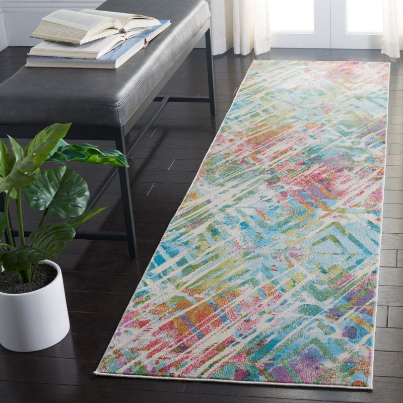 Tapis abstrait Ofrath 300 Performance, Tapis de couloir 2 pi 2 po x 8 pi
