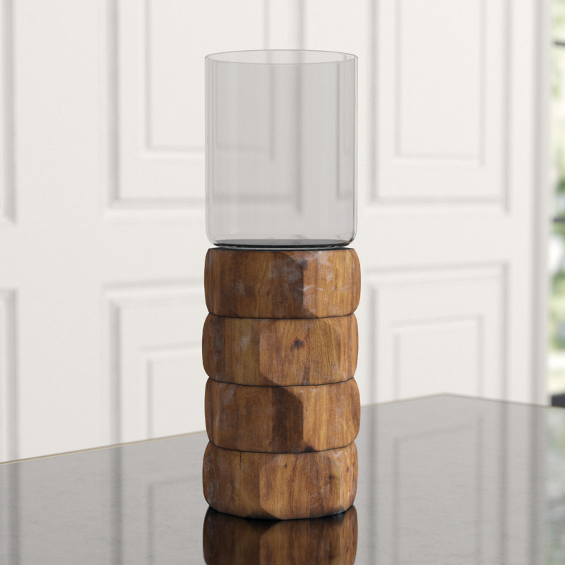Hex Nut Hurricane Candle Holder, 16.25" H x 5.5" W x 5.5" D