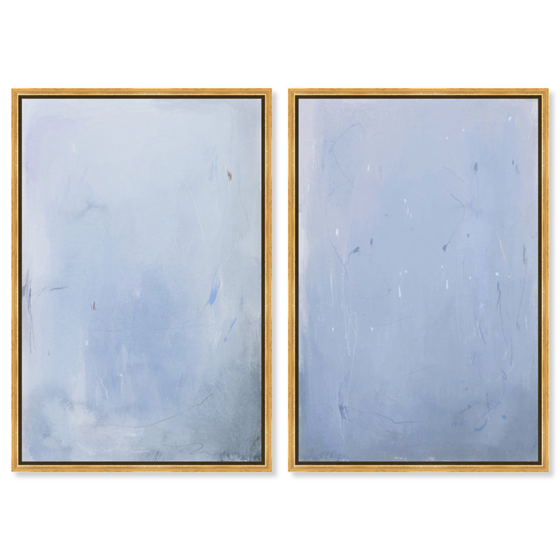 Calm Waters Set by Oliver Gal, 21"H x 31"W, Gold Floater Frame