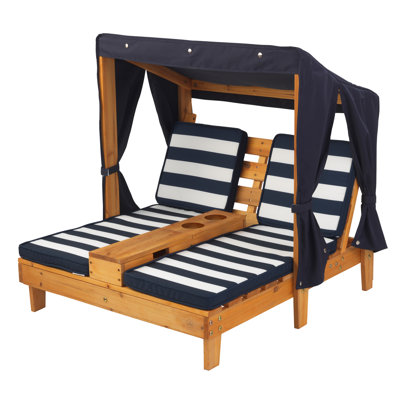 Méridienne double d'extérieur en bois pour enfants avec porte-gobelets