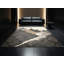 Tapis doux moelleux en damas classique noir - reliure noire-782288954