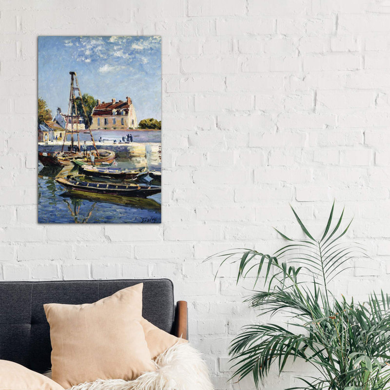 Barges, 1885 - Wrapped Canvas Painting, 66.04 cm H x 45.72 cm W x 3.175 cm D