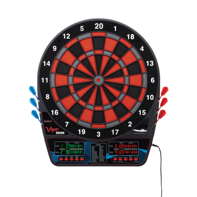 Viper Orion Electronic Dartboard with Pine Cabinet and Lighting Bundle
