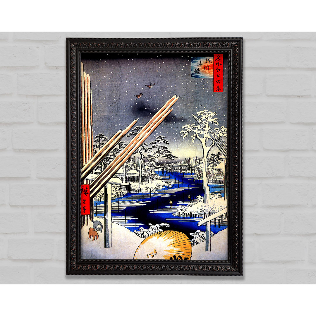 Hiroshige Fukagawa Lumberyards - Einzelner Bilderrahmen Kunstdrucke