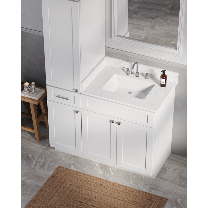 Ensemble de meuble-lavabo simple 45 po Disar, Blanc