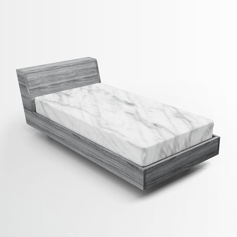 Drap-housse orange Ambesonne, Drap-housse pour lit simple TG, Blanc / sauge pâle / marbre vert