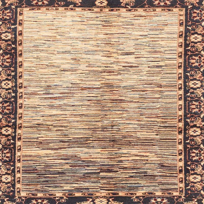 Tapis décoratif multicolore à motif abstrait, Carré 7 pi