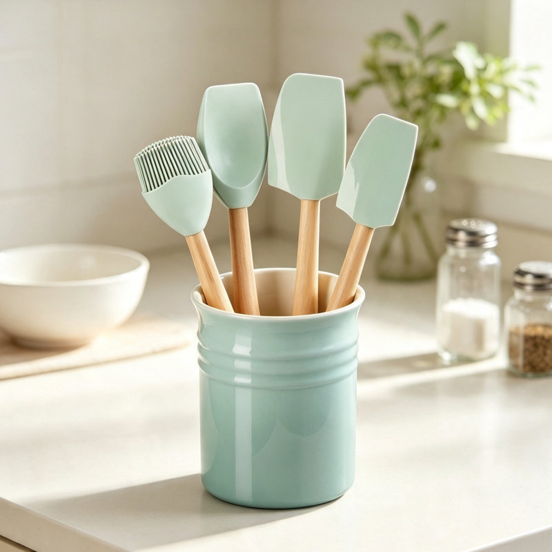 Ceramic / Porcelain Round Utensil Crock