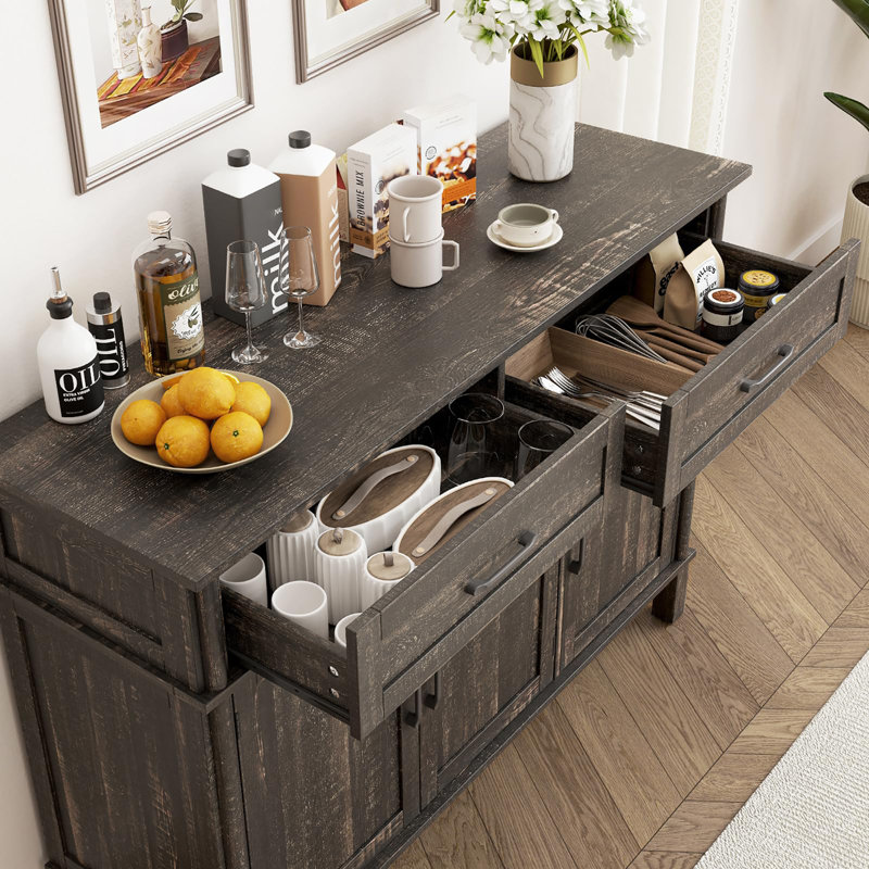 Buffet 48 po avec rangement, Brun