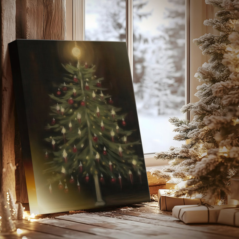 Night of Amber Village-Premium Gallery Wrapped Canvas, 27" H x 18" W