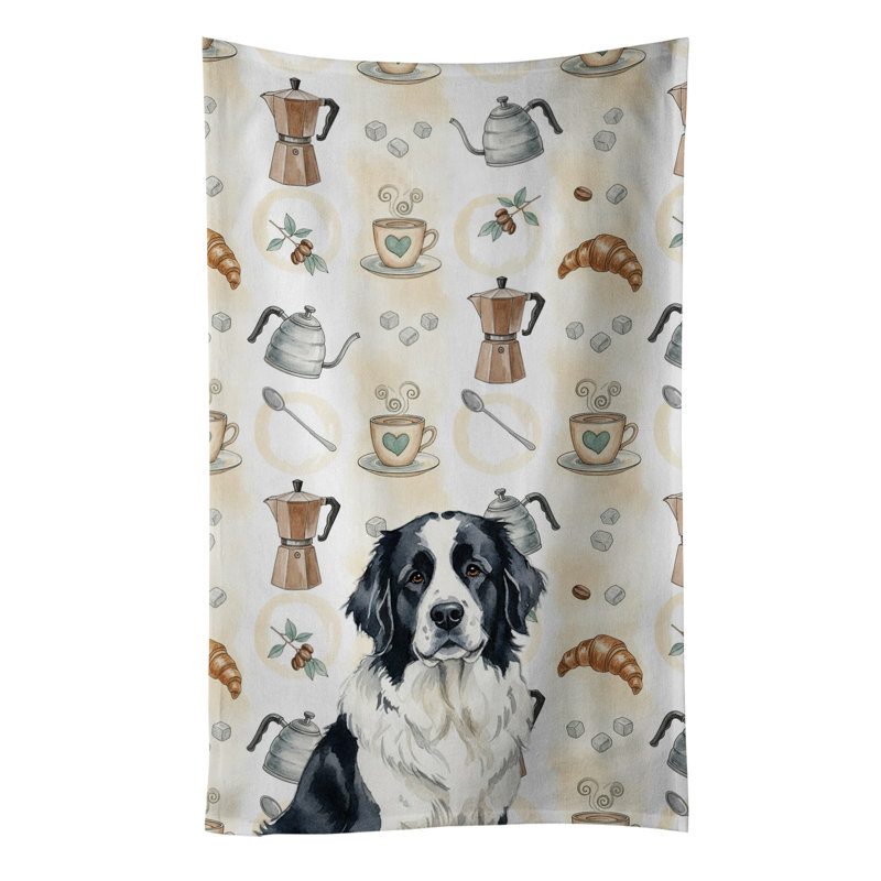 Landseer Newfoundland Coffee Bar Kitchen Towel, Landseer Newfoundland