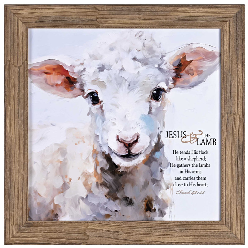 Art mural encadré «Lamb Tends Her Flock»